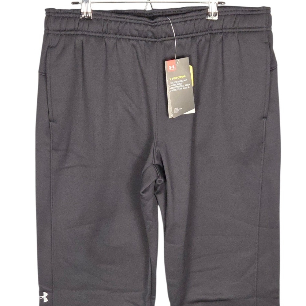 Under Armour Storm Pants Womens Large‎ Black Straight Water-Resistant Loose New